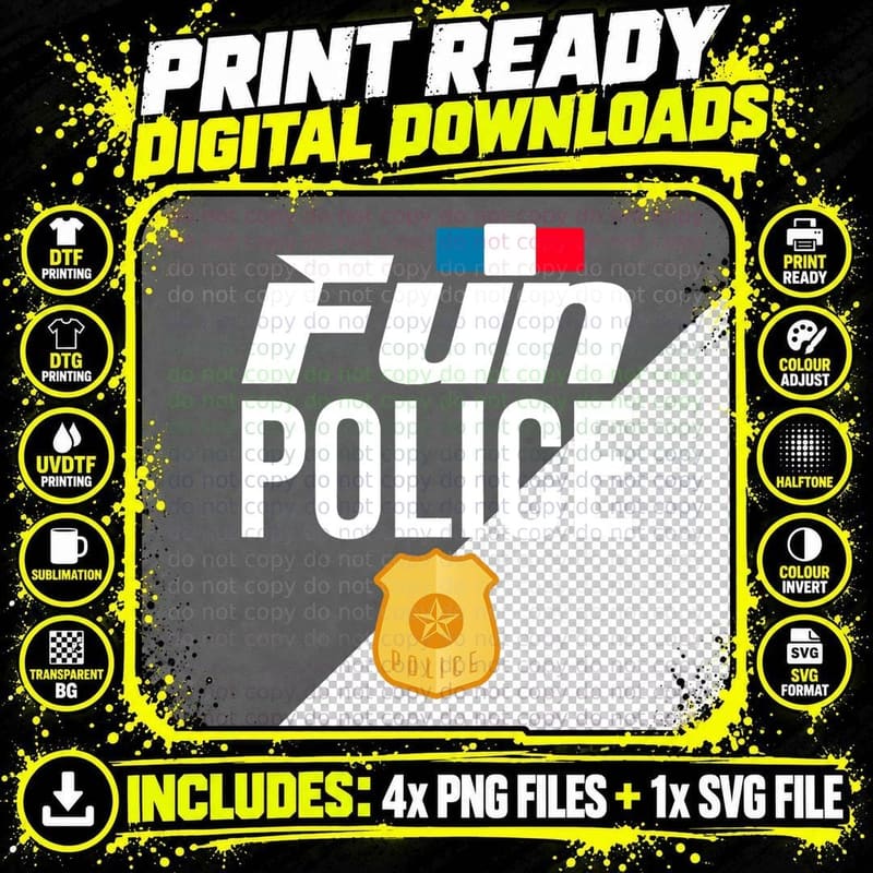 Dance Chaperone Fun Police Dancing Sheriff State Cop Png SVG Digital Bundle