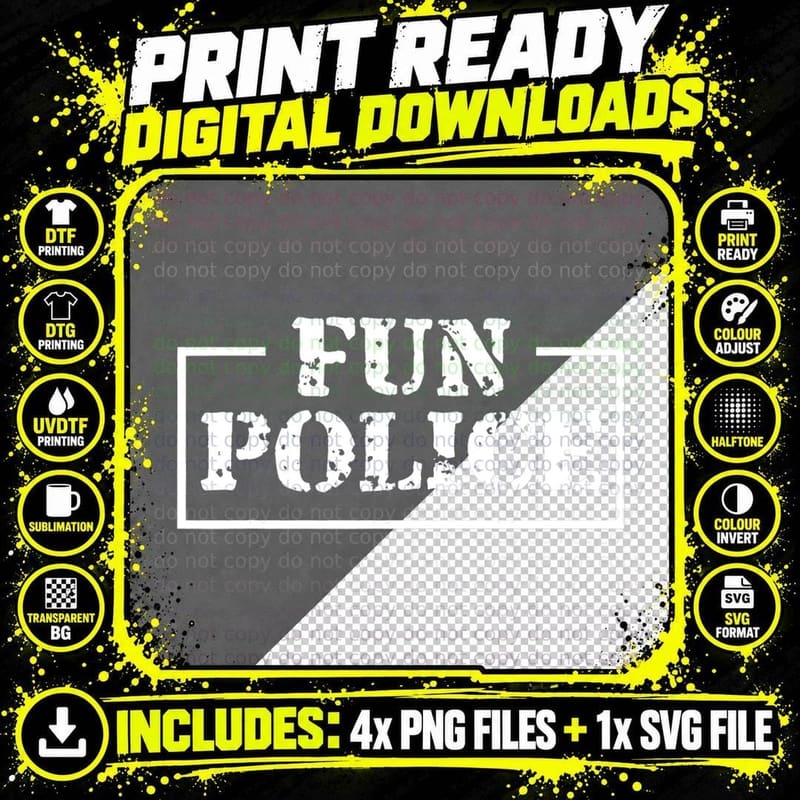 Dance Chaperone Fun Police for Dancing Sheriff State Cop Png SVG Digital Bundle