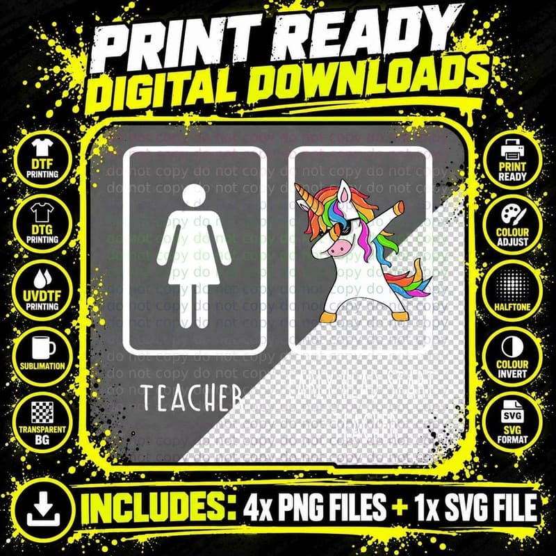 EARLY HEAD START Teacher Unicorn T-Shirt Png SVG Digital Bundle