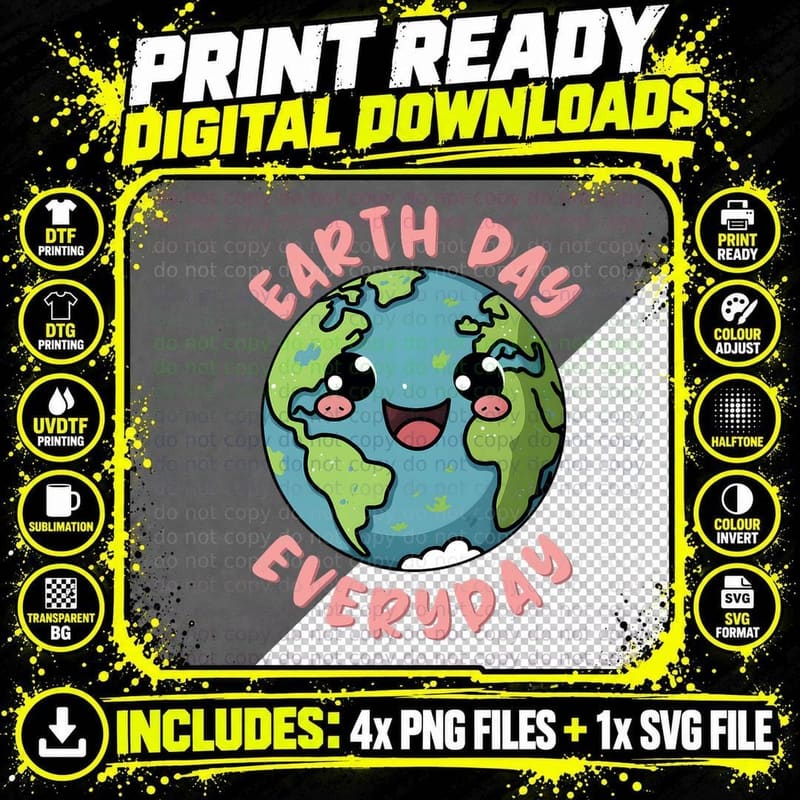 Earth Day Shirt Teacher Environment Day Recycle Earth Png SVG Digital Bundle