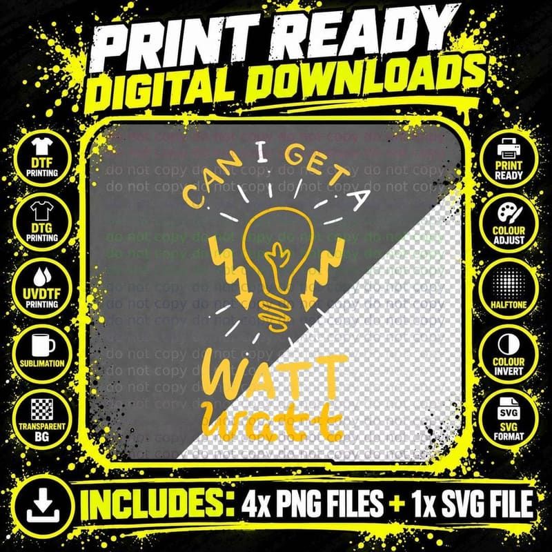 Electrician Funny Lineman Watt Quote for Electrical Png SVG Digital Bundle
