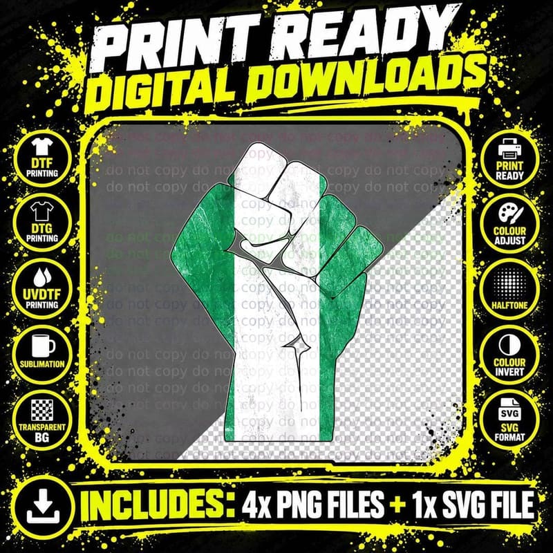 End Sars Now Nigeria Flag Fist Protest Police Brutality Png SVG Digital Bundle