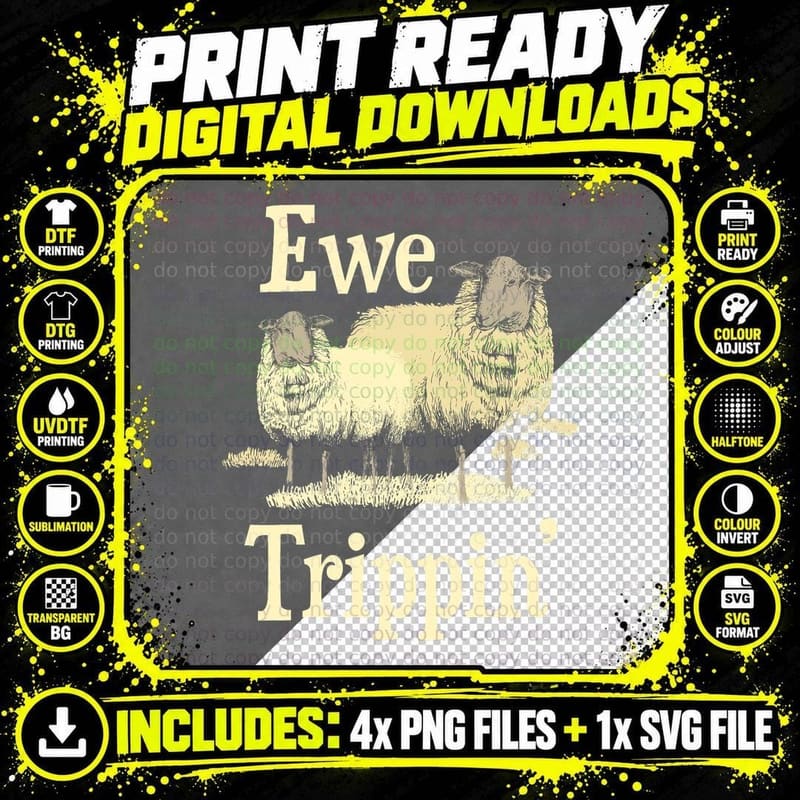 Ewe Trippin' - Sheep Whisperer Herd Sheep Farmer Breeder Png SVG Digital Bundle