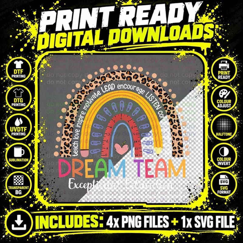 Exceptional Education Rainbow SPED Teacher Back to Png SVG Digital Bundle