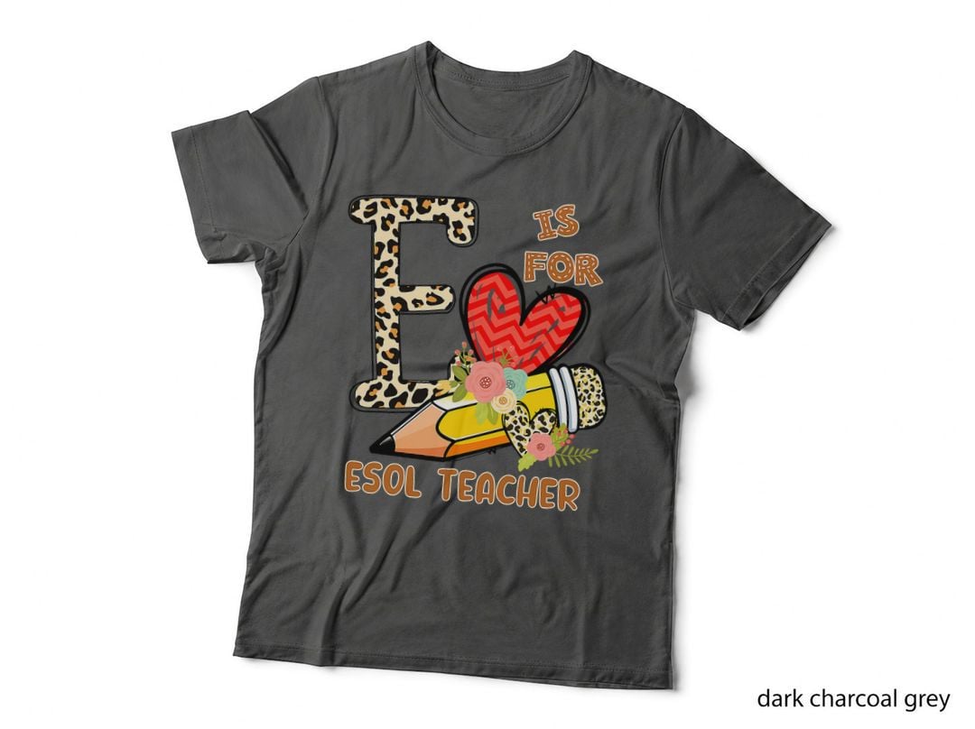 F Is for Esol Teacher Leopard Back to School, First Day T-Shirt