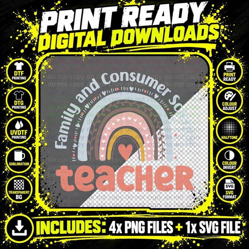 Family and Consumer Science Teacher Back to School Teach Png SVG Digital Bundle