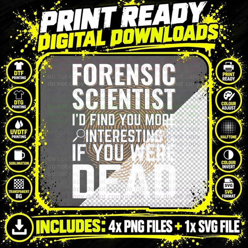 Forensic Scientist Crimescene Investigator Police Png SVG Digital Bundle