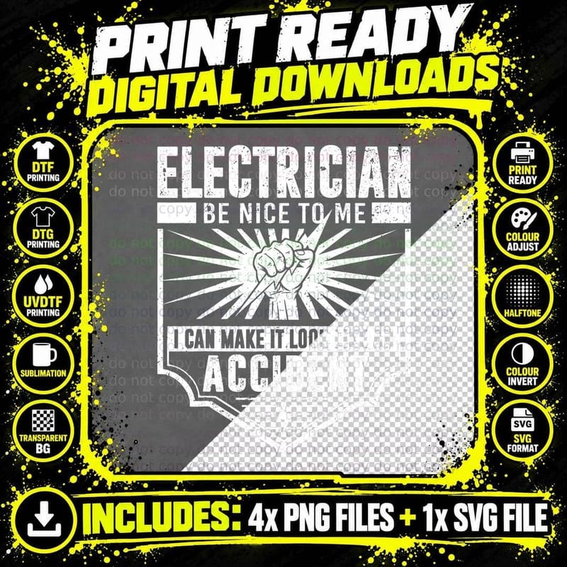 Funny Electrician Art Men Electrical Engineer Humor Png SVG Digital Bundle