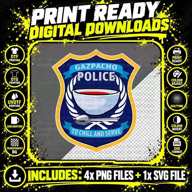 Funny Gazpacho Police to Chill and Serve Greene Pelosi Png SVG Digital Bundle