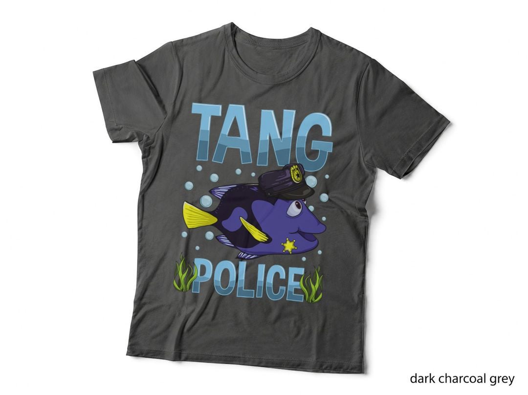 Funny Saltwater Aquarium Blue Tang Police Reef Aquarist Joke T-Shirt