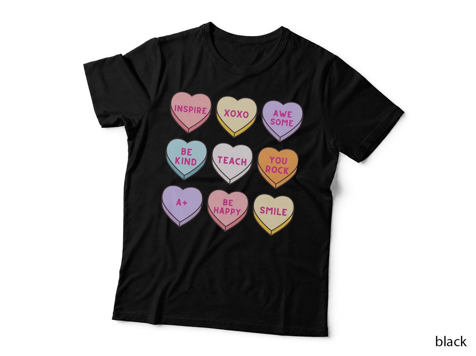 Funny Teacher Valentines Day Conversation Candy Heart School T-Shirt
