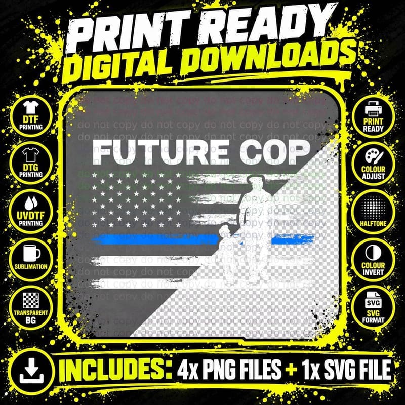 Future Cop Police Cops T-Shirt, Law Enforcement Tee Png SVG Digital Bundle