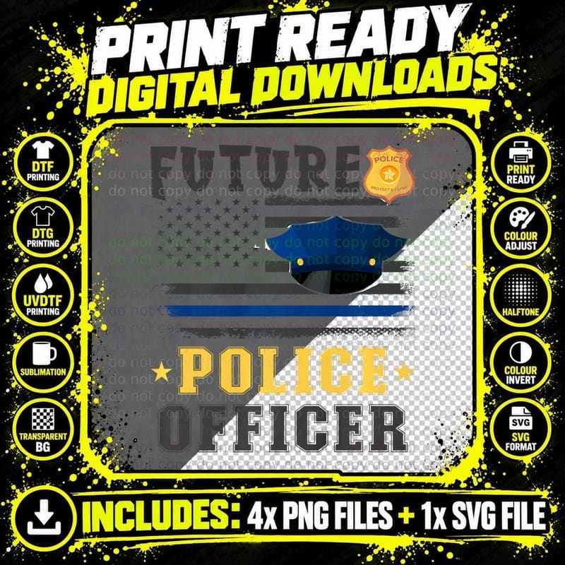 Future Police Officer - Police Training Graduation Png SVG Digital Bundle