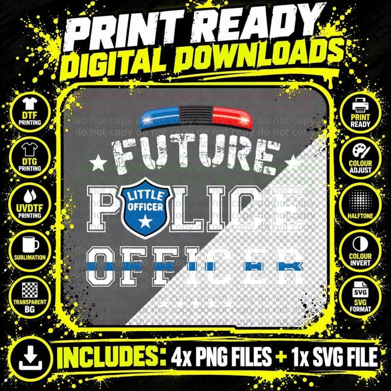 Future Police Officer Fun Novelty My Career T-Shirt Png SVG Digital Bundle