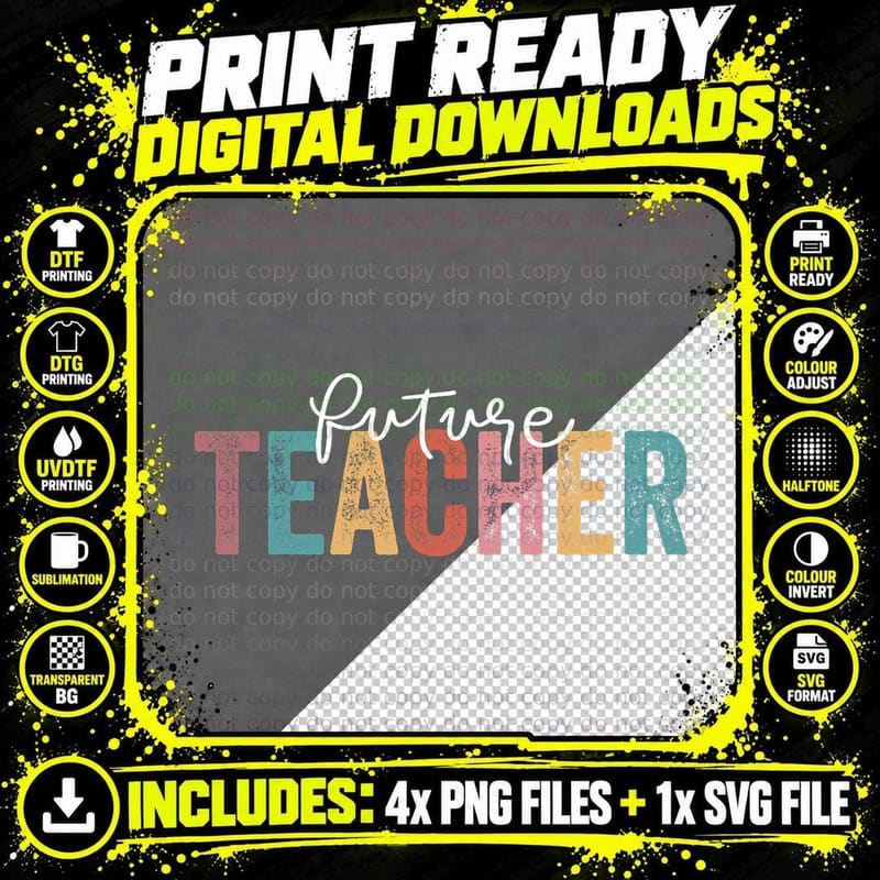 Future Teacher Student Teaching School Teacher in Png SVG Digital Bundle