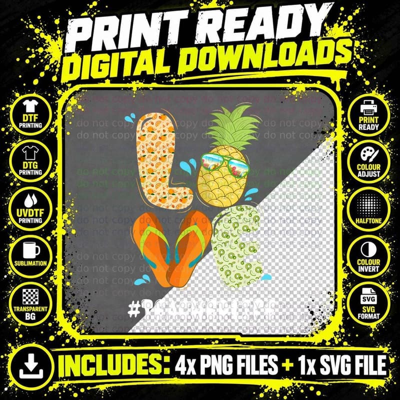 Hashtag Teacherlife Teacher Life Summer Pineapple Loves Png SVG Digital Bundle