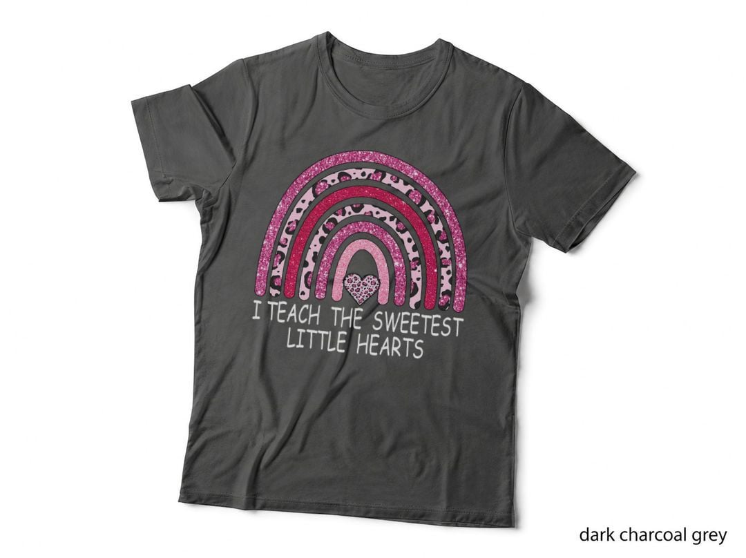 I Teach the Sweetest Hearts Rainbow Teacher Valentines Day T-Shirt