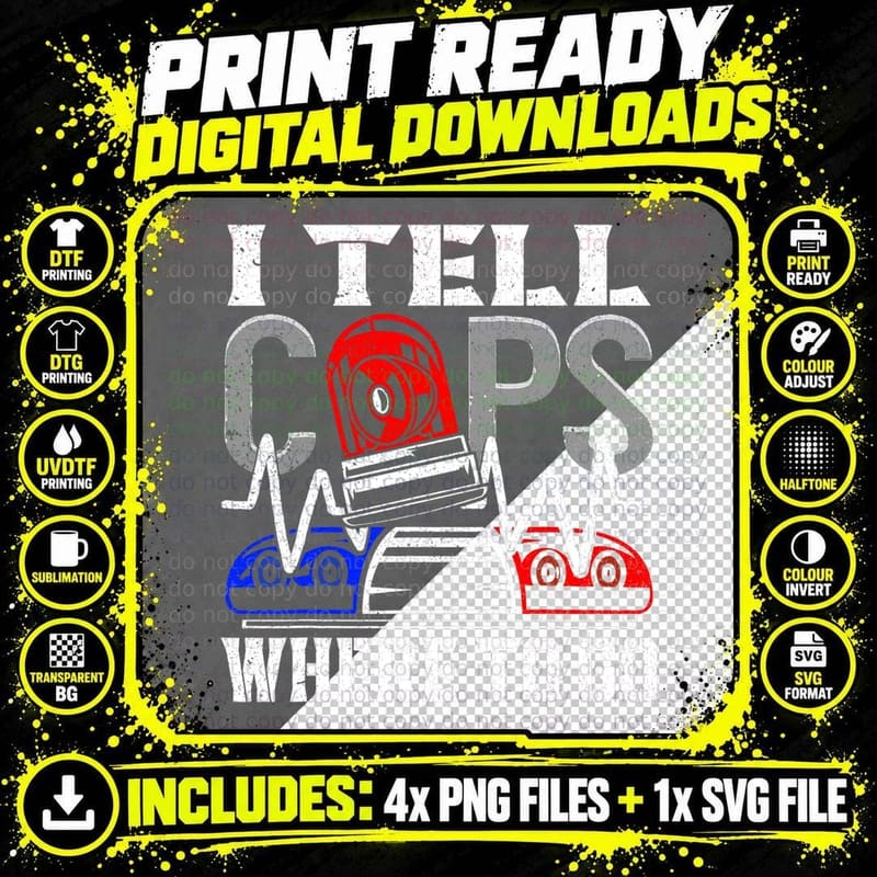 I Tell Cops Where to Go 911 Dispatch Police Dispatcher Png SVG Digital Bundle