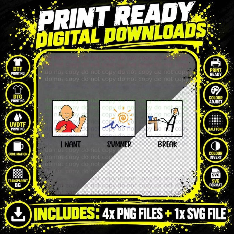 I Want Summer Break Last Day of School SPED SLP Teacher Png SVG Digital Bundle