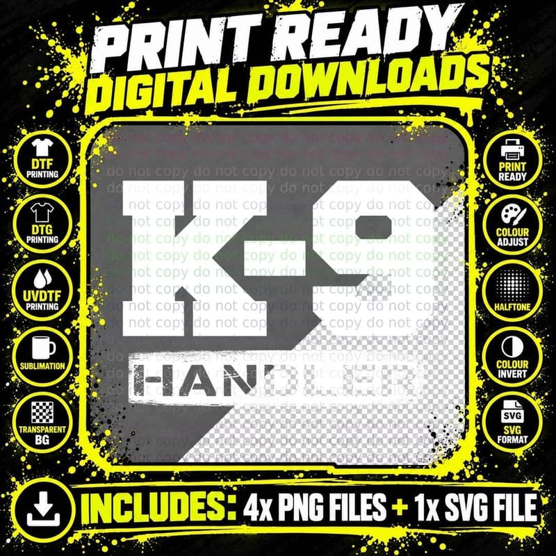 K-9 Handler Police LEO off Duty Cops Law Enforcement Png SVG Digital Bundle