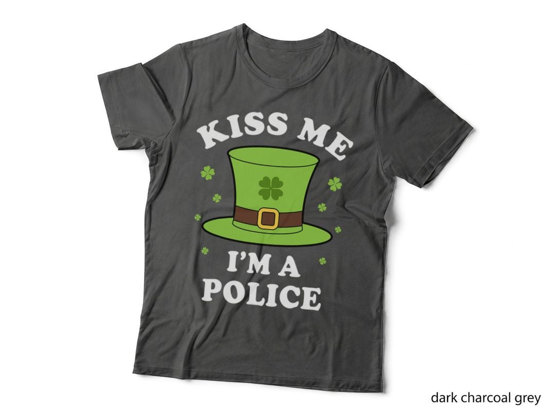Kiss Me I'm a Police St Patricks Day Funny T-Shirt