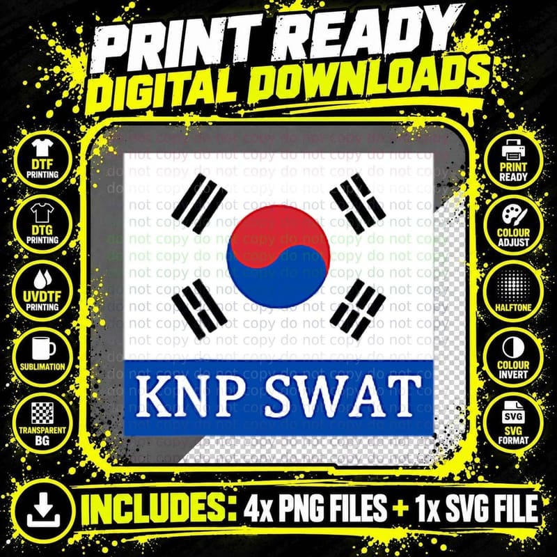 Korean National Police SWAT Seoul Special Police T-Shirt Png SVG Digital Bundle