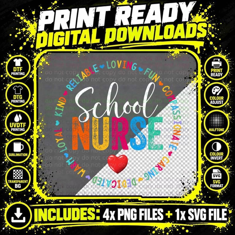 Love Heart Rn Nursing School Nurse Graduation T-Shirt Png SVG Digital Bundle