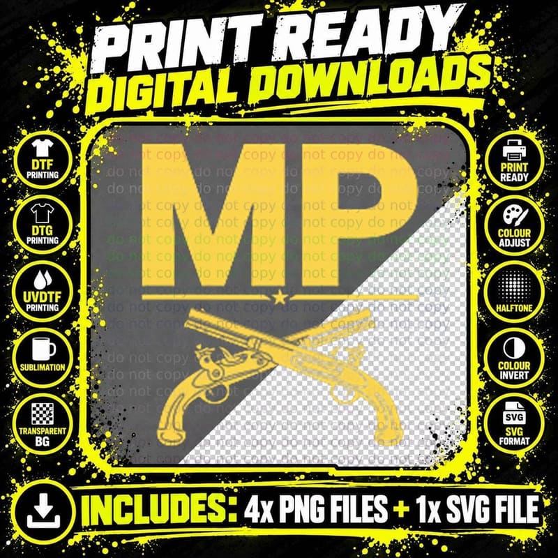 MP Military Police CORPS US ARMY T-Shirt Png SVG Digital Bundle
