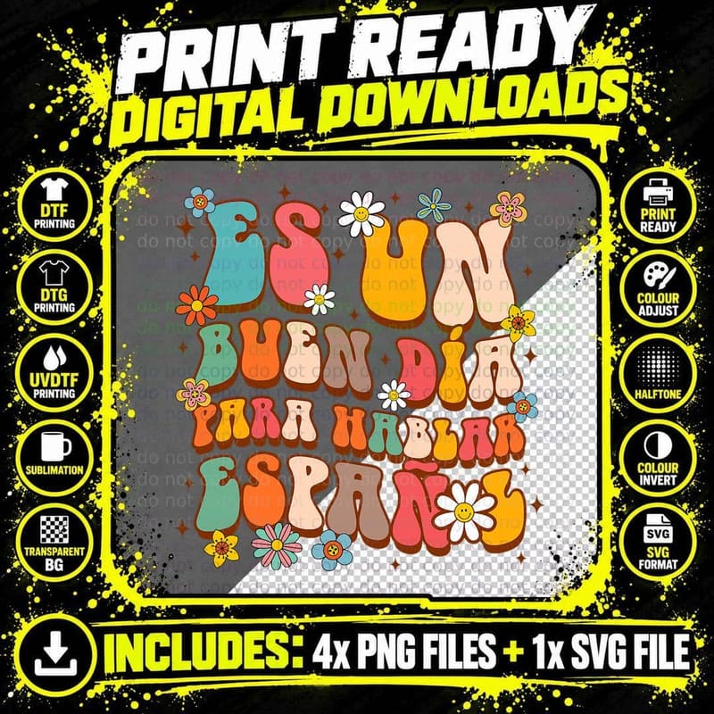 Maestra Spanish Teacher Es Un Buen Dia Para Hablar Png SVG Digital Bundle