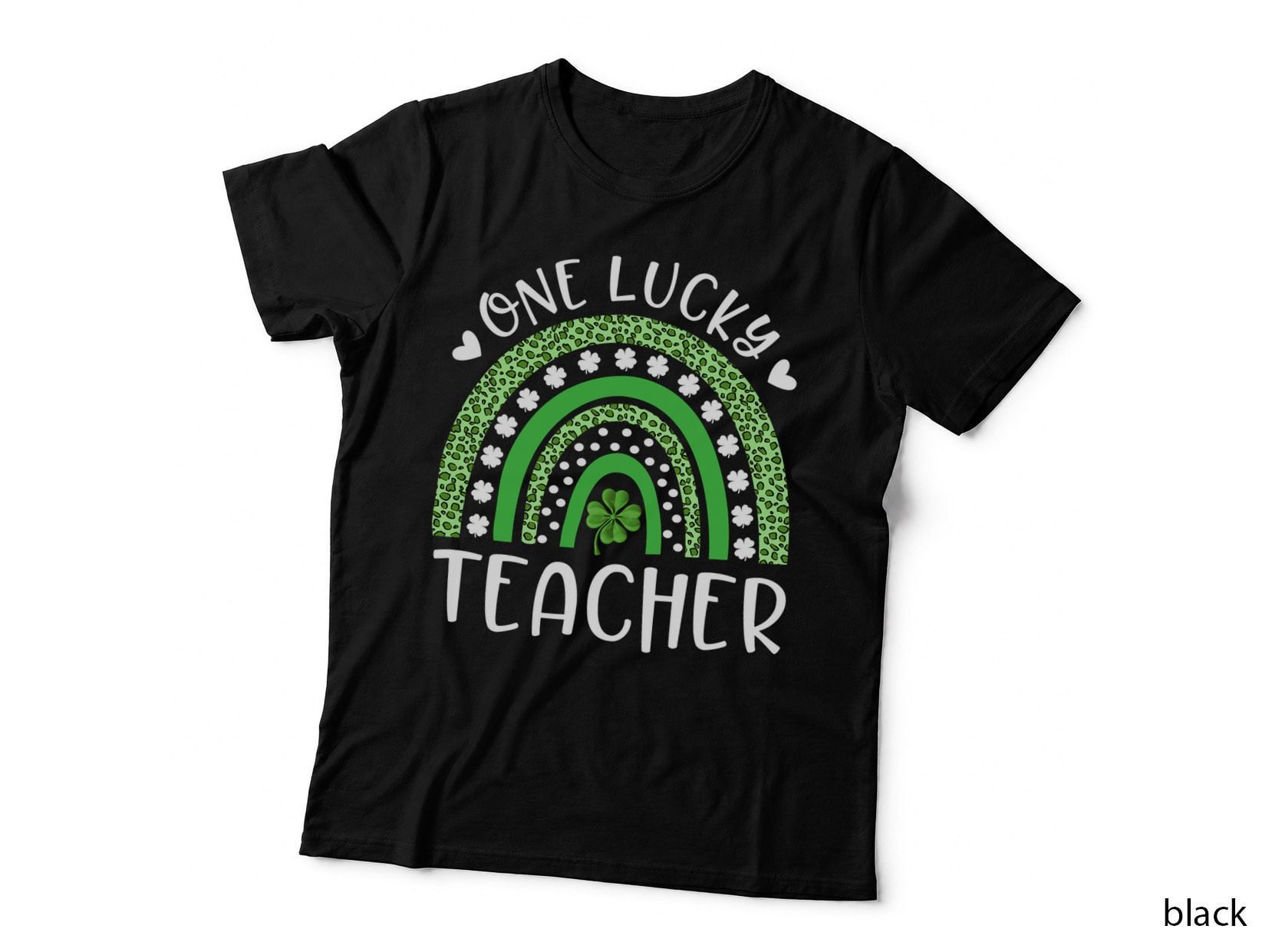 One Lucky Teacher St Patricks Day Funny Irish Green Rainbow T-Shirt