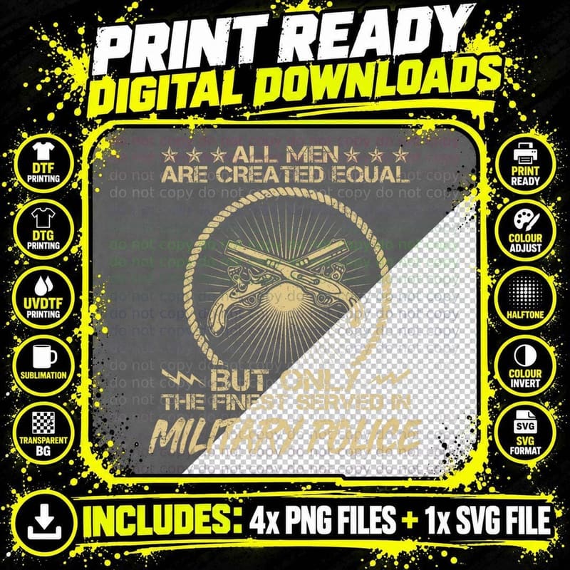 Only Finest Served in US Military Police MP Veteran Png SVG Digital Bundle