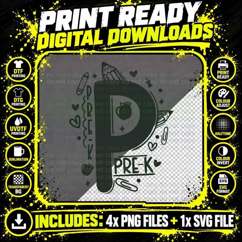 P Is for Pre K Teacher Science First Day of School Boys Png SVG Digital Bundle