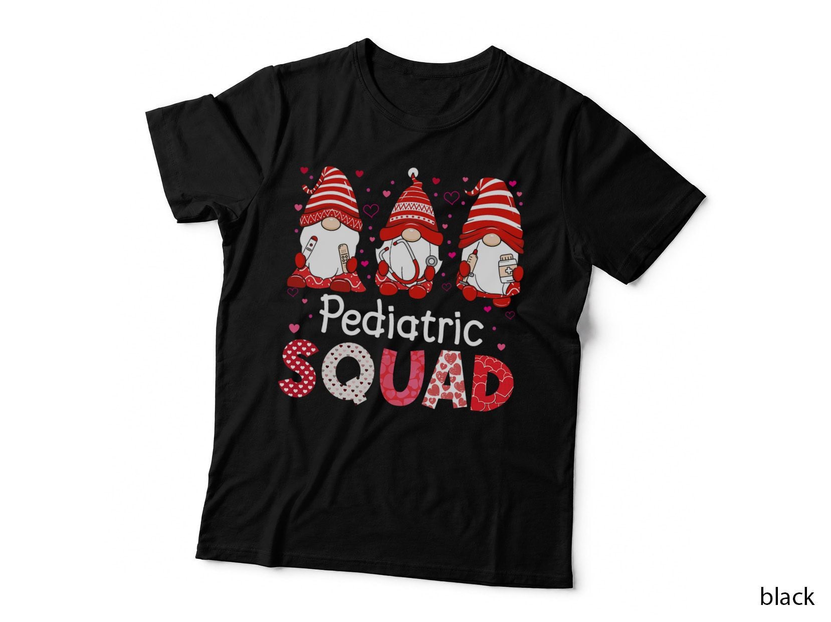 Pediatric Nurse Valentines Day Gnome Heart Cool Nursing T-Shirt