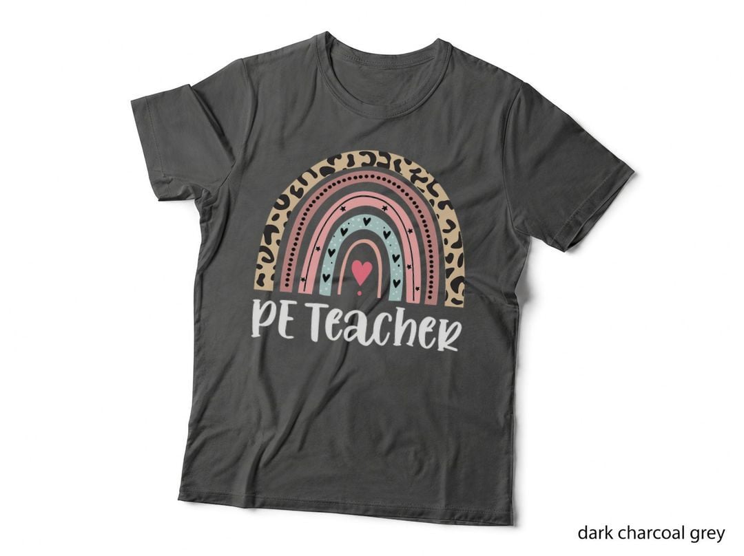 Physical Education PE Teacher Phys Ed Leopard Boho Rainbow T-Shirt