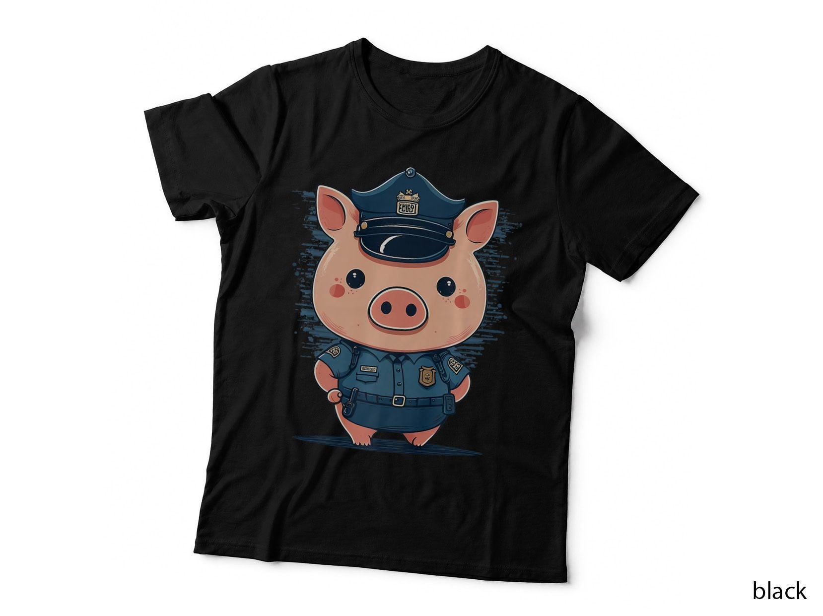 Police Officer Pig Cop on Police Pig T-Shirt, Law Enforcement Tee