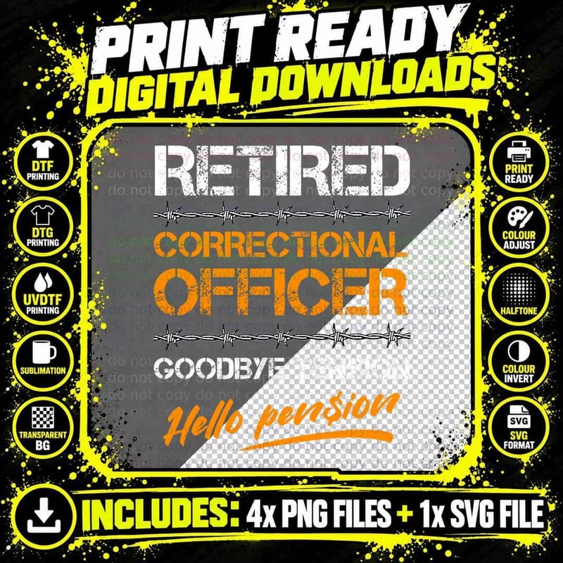 Police Officer Policeman Correction Correctional Cops Png SVG Digital Bundle
