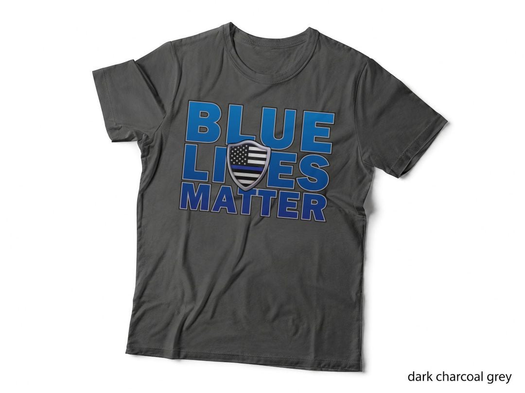 Police Thin Blue Line US Flag Police Badge Blue Lives Matter T-Shirt