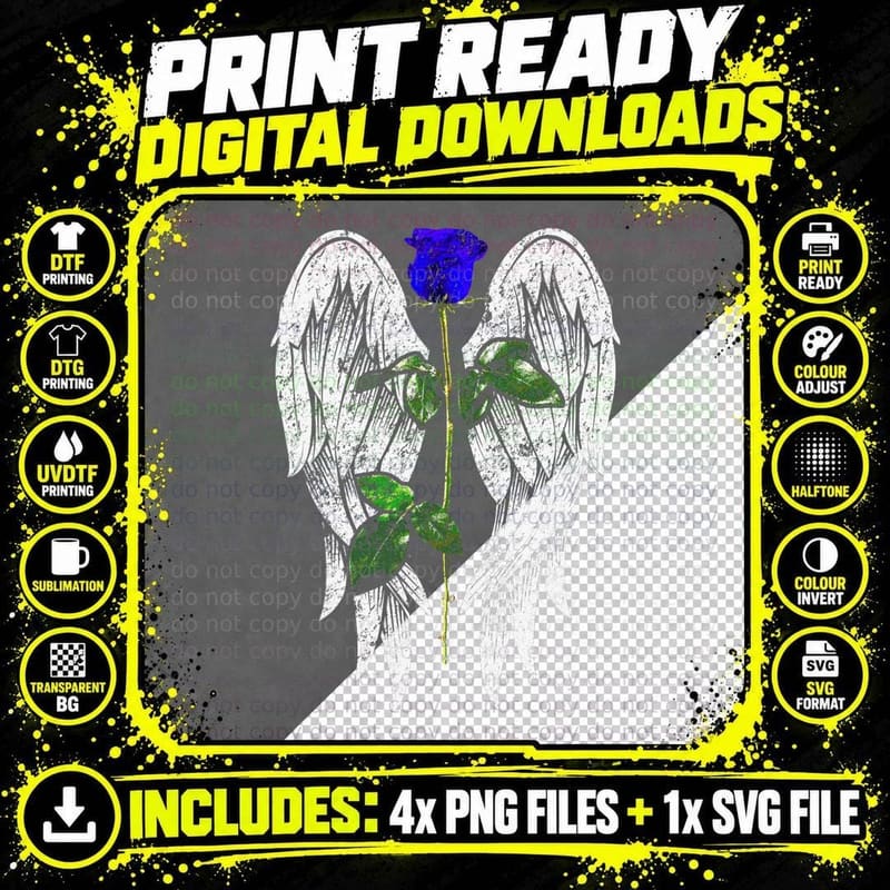 Police Week 2017 T Wings, Blue Rose Honor the Fallen Png SVG Digital Bundle