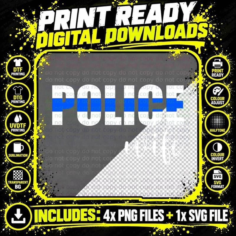 Police Wife Police Officer Wife of a Police Officer Png SVG Digital Bundle