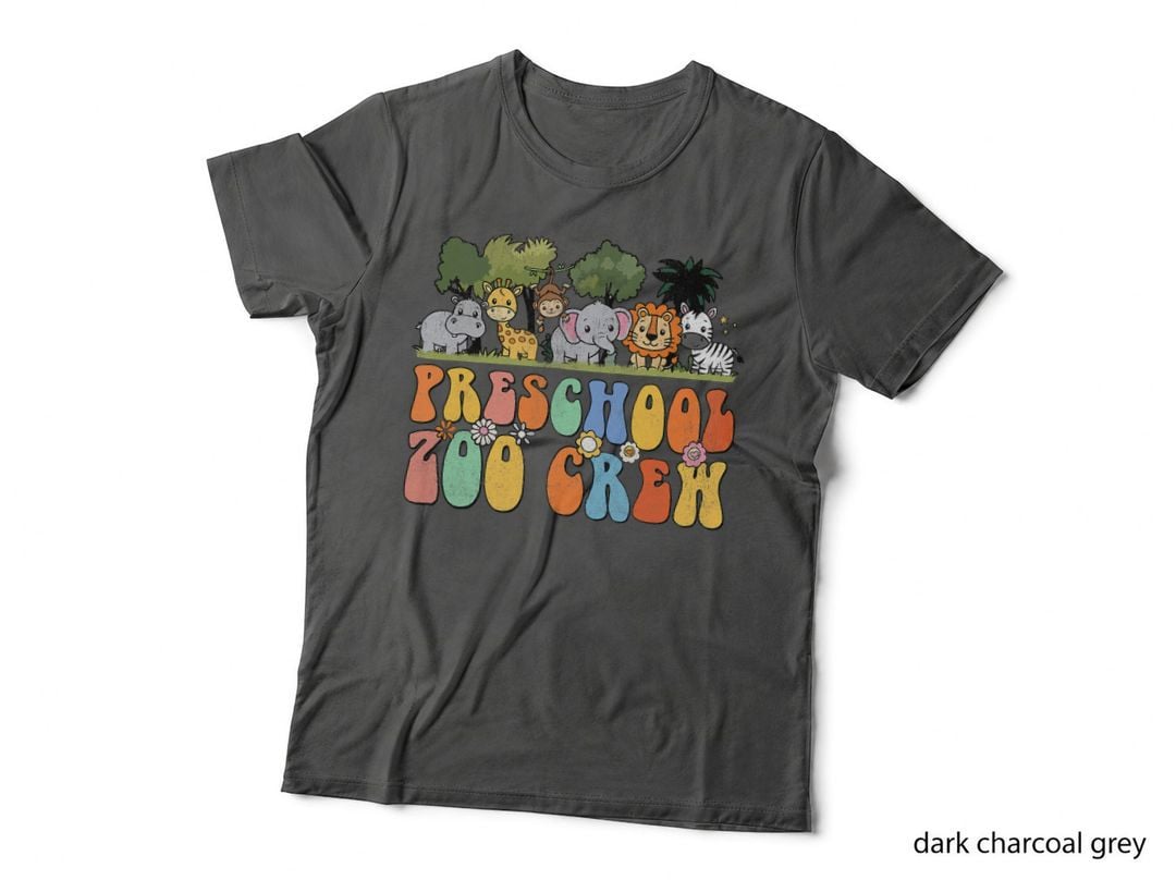 Preschool Zoo Crew Matching Teacher Students Groovy T-Shirt