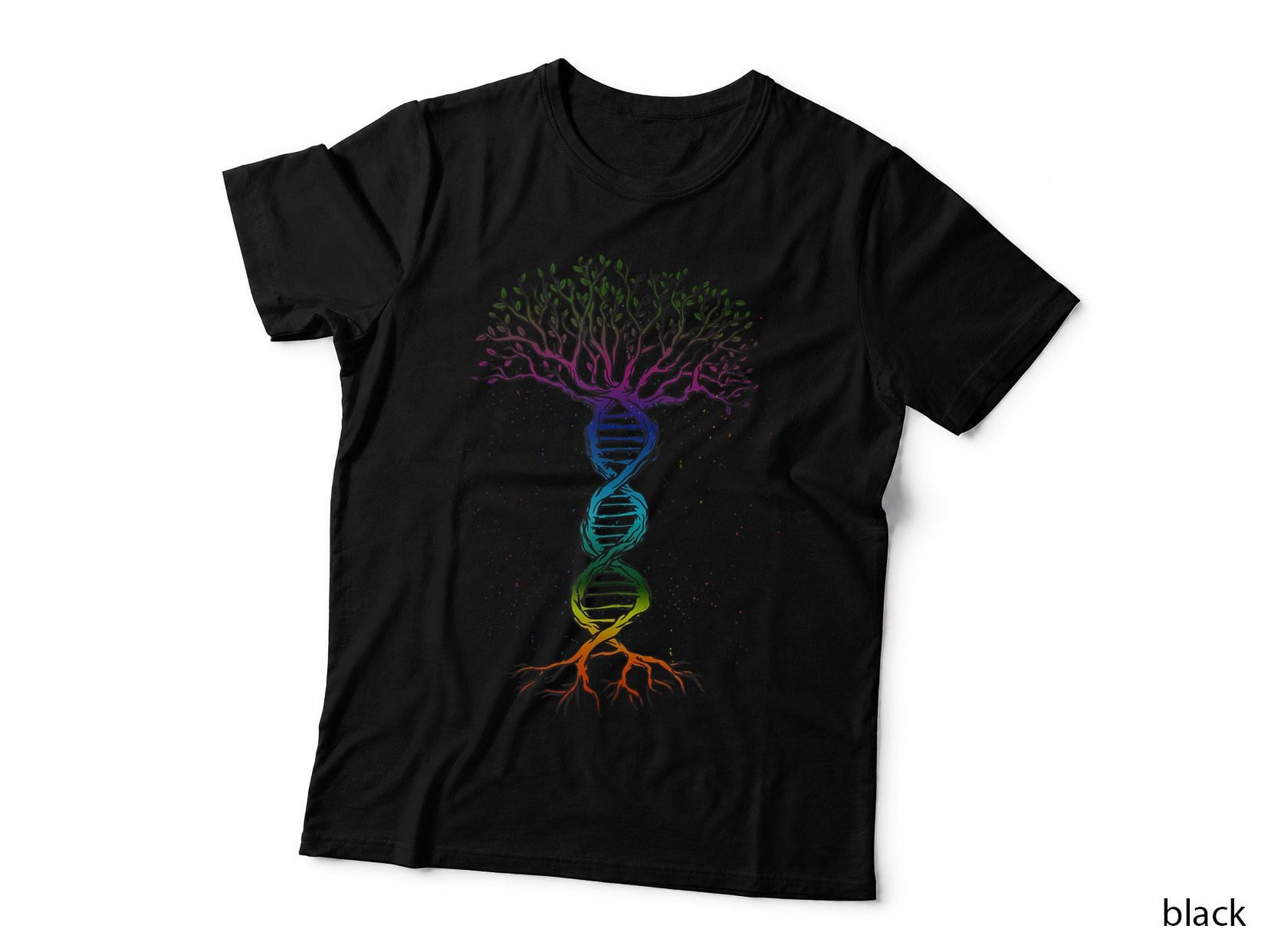 Rainbow DNA Tree Science Nerd Microbiology Biology Teacher T-Shirt