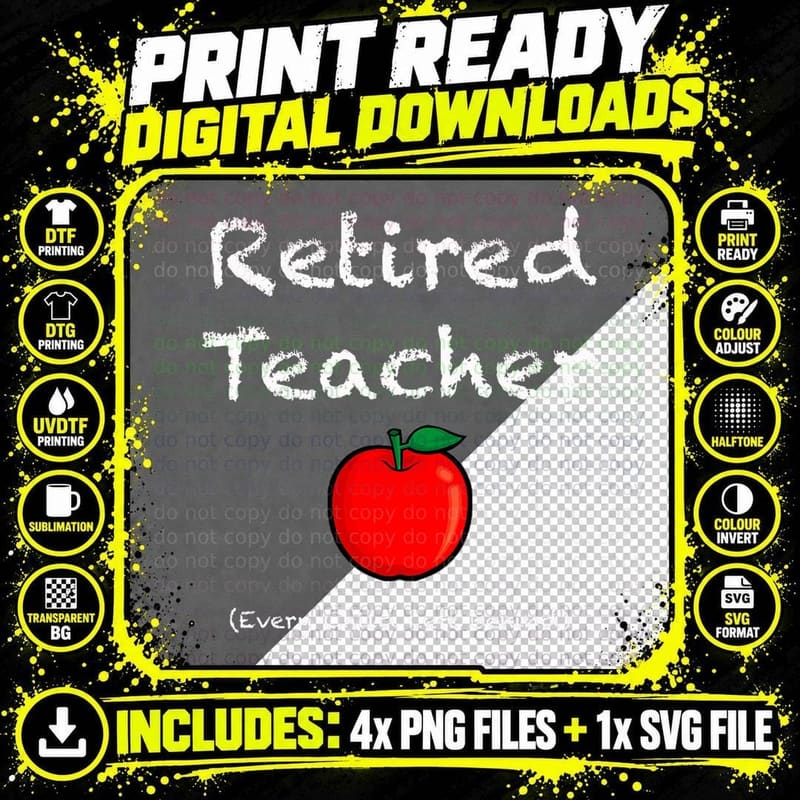 Retired Teacher Every Child Left Behind Retirement T Png SVG Digital Bundle