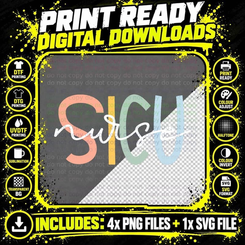 SICU Nurse Surgery ICU Surgical Intensive Care Unit Png SVG Digital Bundle