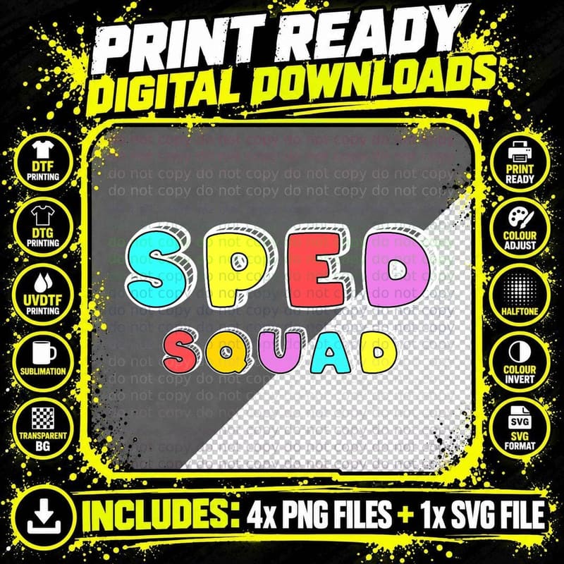 SPED Squad Graphic - SPED Teacher T-Shirt Png SVG Digital Bundle
