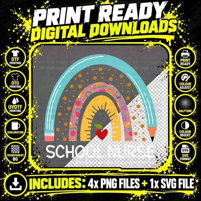 School Nurse Nursing Student Teacher Nursing Graduate Png SVG Digital Bundle