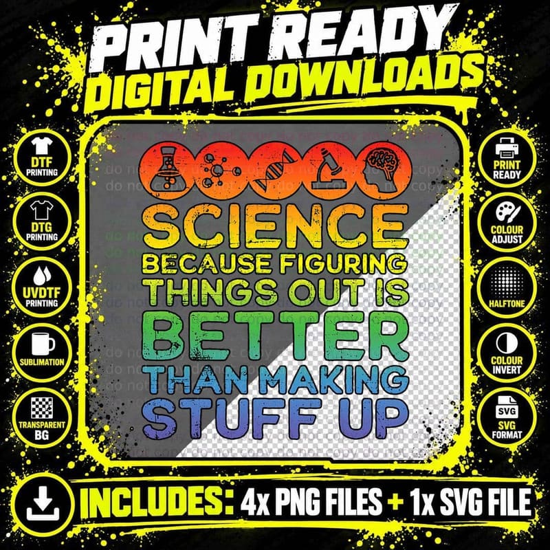 Science Lover, Science Teacher, Science Is Real Png SVG Digital Bundle