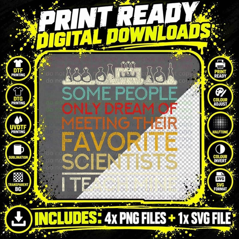 Science Teacher Biologist Scientist Men Women Gift Png SVG Digital Bundle