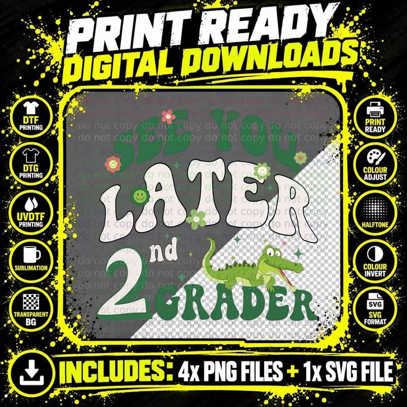 See You Later 2nd Grader Teacher Happy Last Day School Png SVG Digital Bundle