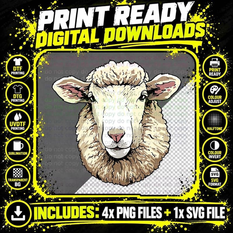 Sheep Lamb Farm Animal Sheep Show Farmer Sheep Lover Png SVG Digital Bundle