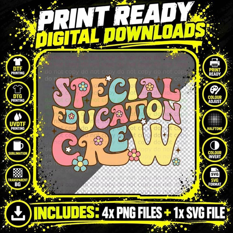 Special Educator Sped Teacher Special Education Crew Png SVG Digital Bundle